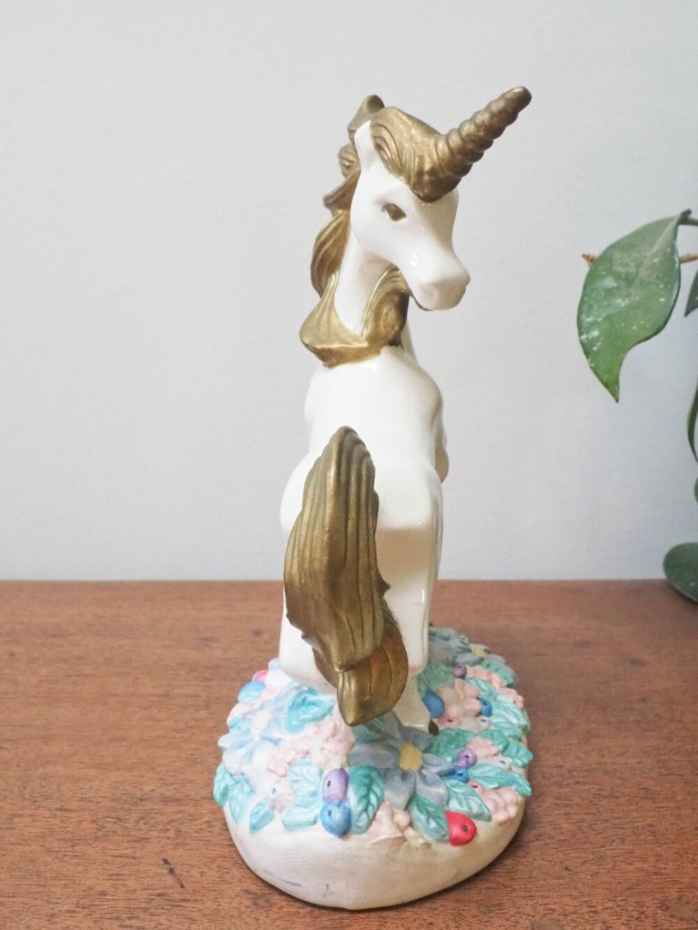 Vtg Ceramic Mold Unicorn Figurine - Vintage Unicorn Decor - Picture 3 of 11